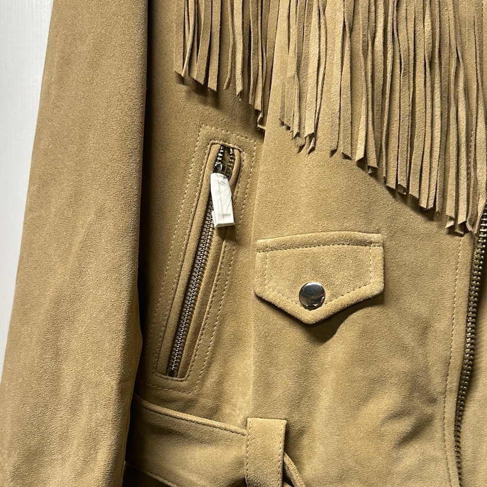 Michael Kors Tan Leather Fringe Jacket - Picture 3 of 13